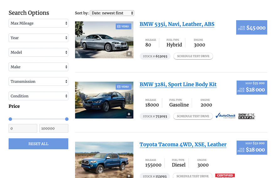 Motors Car Dealer, Classifieds & Listing