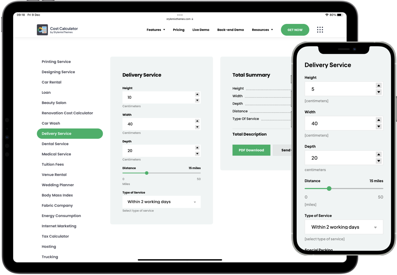 StylemixThemes Cost Calculator Adaptive