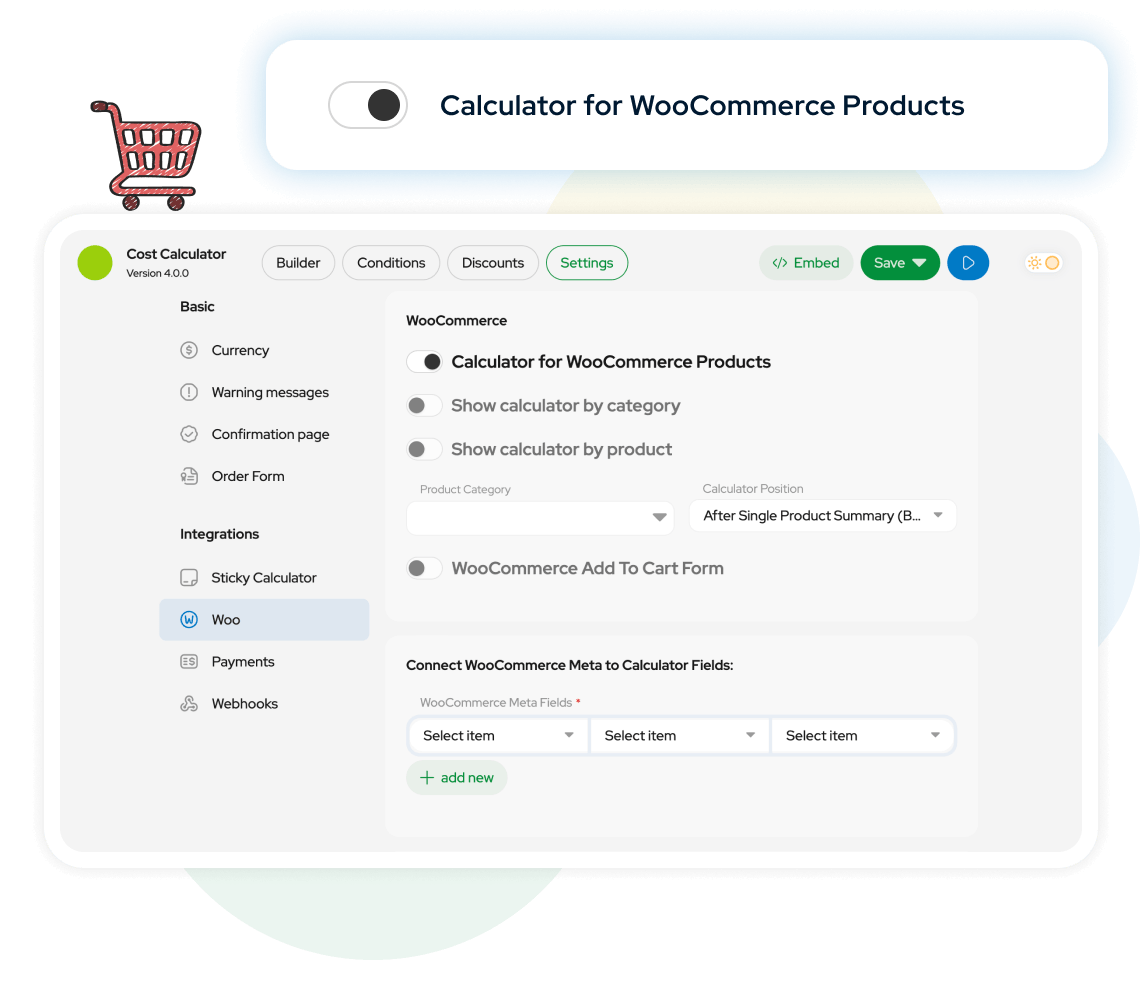 StylemixThemes Cost Calculator Woo Settings